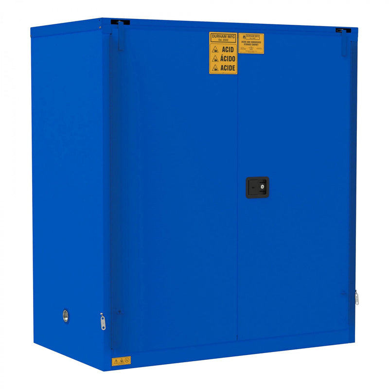 Durham FM Approved, Corrosive Storage Cabinet, 120 Gallon, 2 Doors, Self Close, 2 Shelves
