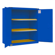 Durham FM Approved, Corrosive Storage Cabinet, 120 Gallon, 2 Doors, Self Close, 2 Shelves