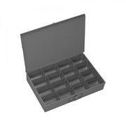Durham Large, Steel, Compartment Box, 16 Compartments, Gray (Pack of 4)