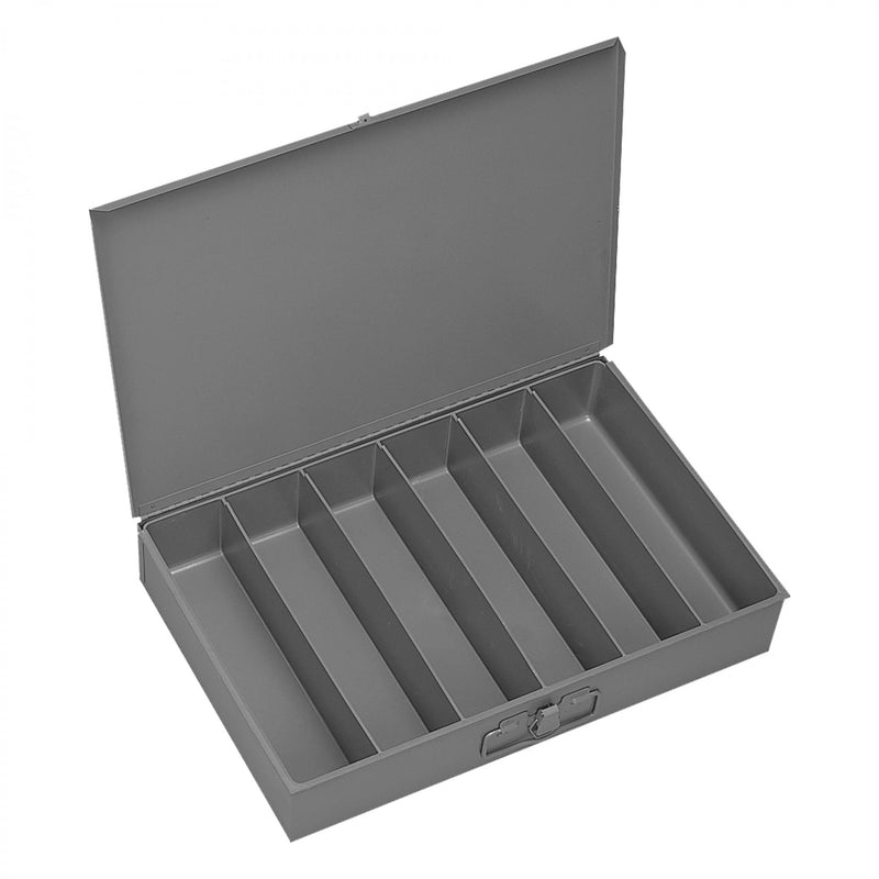 Durham Large, Steel, Compartment Box, 6 Compartments, Vertical, Gray (Pack of 4)