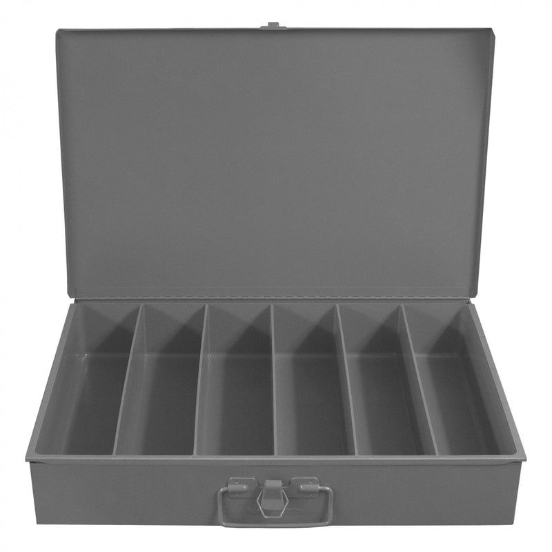 Durham Large, Steel, Compartment Box, 6 Compartments, Vertical, Gray (Pack of 4)