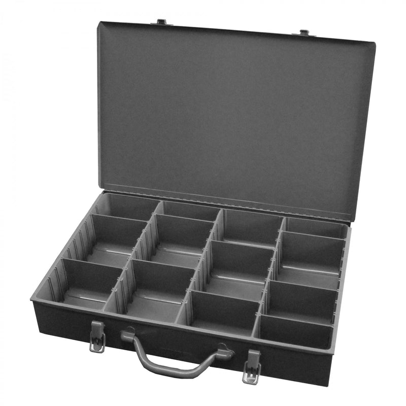 Durham Large, Steel, Compartment Box, Comfort Grip Handle, Adjustable Opening, Vertical, Gray (Pack of 4)