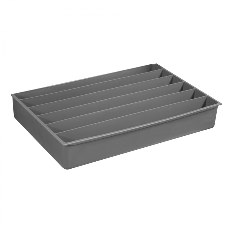 Durham Large, Polypropylene, 6 Horizontal Compartment Insert, Gray