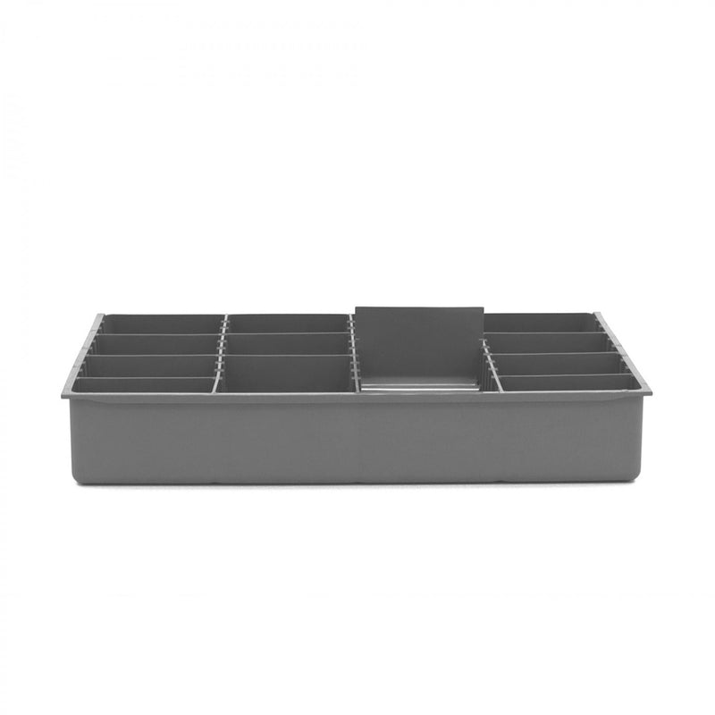Durham Large, Polypropylene, Variable Compartment Insert, 9 Dividers, Gray