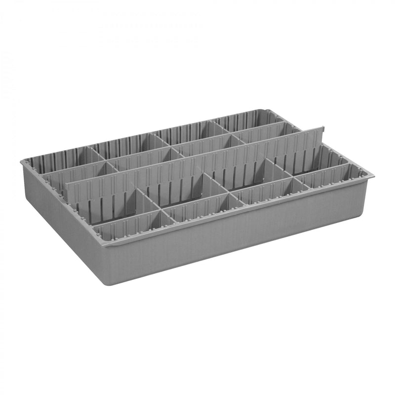 Durham Large, Polypropylene, Variable Compartment Insert, 3 Horizontal, 3 Vertical, Gray