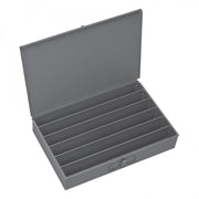 Durham Large, Steel, Compartment Box, 6 Compartments, Horizontal, Gray (Pack of 4)