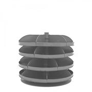 Durham 34" Diameter Rotabin Shelf With 5 Divider, Gray