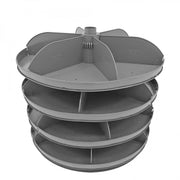 Durham 34" Diameter Rotabin Shelf With 5 Divider, Gray