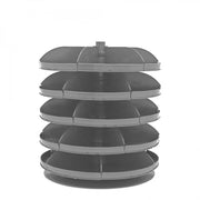 Durham 34" Diameter Rotabin Shelf With 5 Divider, Gray