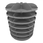 Durham 34" Diameter Rotabin Shelf With 5 Divider, Gray