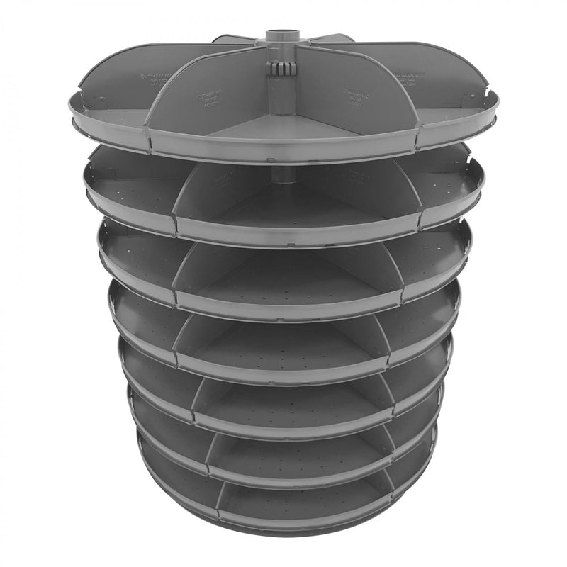 Durham 34" Diameter Rotabin Shelf With 5 Divider, Gray