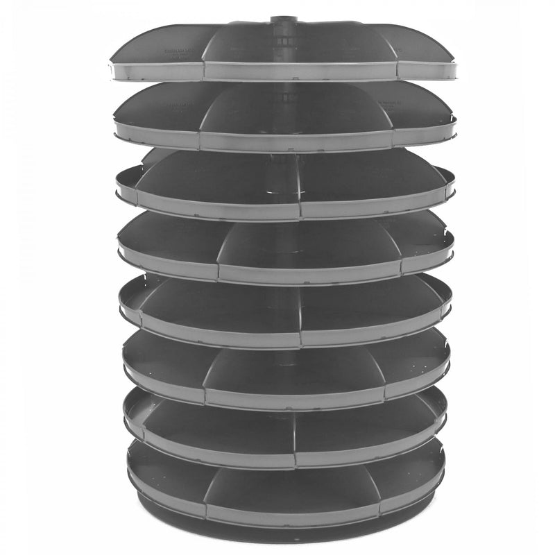 Durham 34" Diameter Rotabin Shelf With 5 Divider, Gray