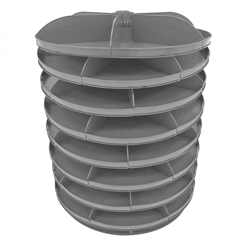 Durham 34" Diameter Rotabin Shelf With 5 Divider, Gray