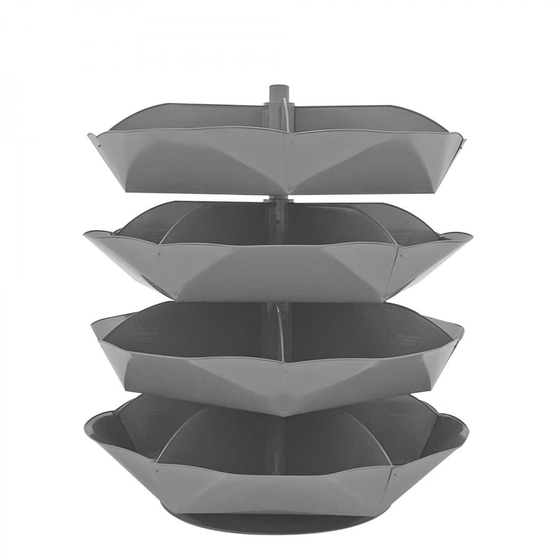 Durham 44" Diameter Rotabin Shelf, 5 Dividers, Gray