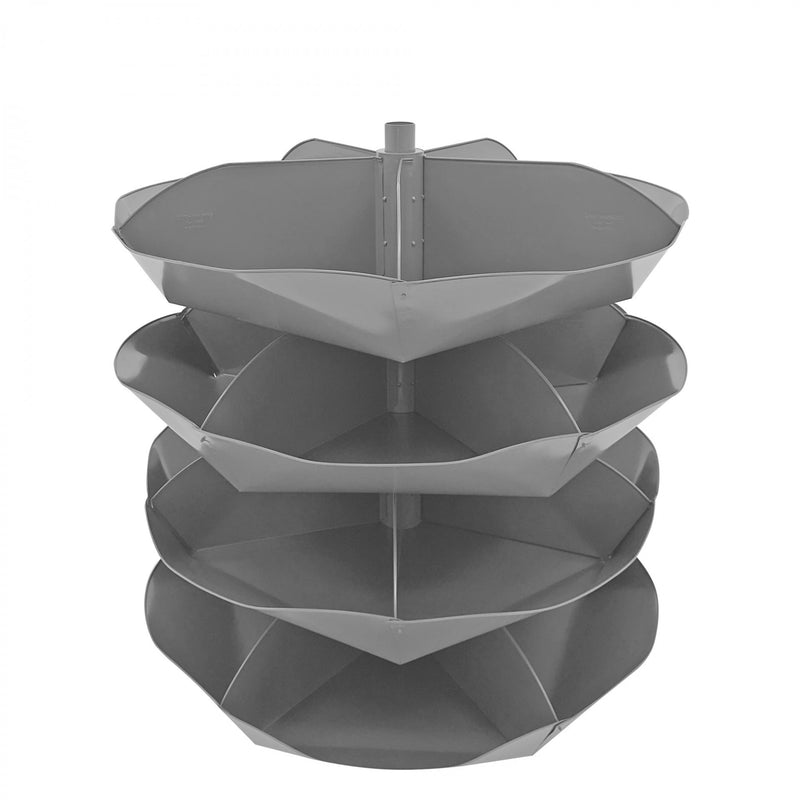 Durham 44" Diameter Rotabin Shelf, 5 Dividers, Gray