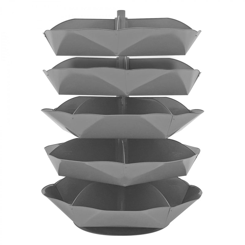 Durham 44" Diameter Rotabin Shelf, 5 Dividers, Gray