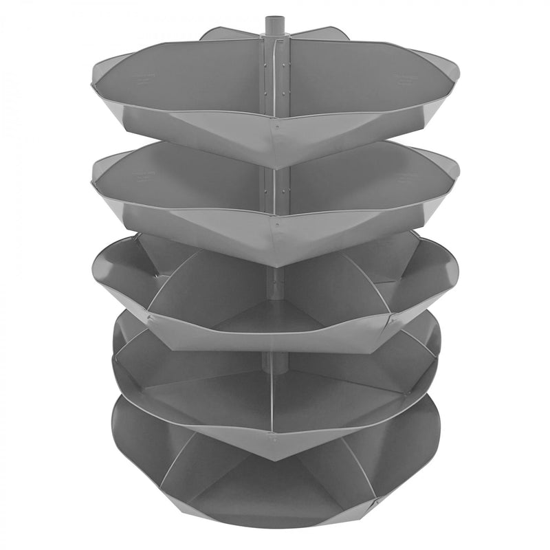 Durham 44" Diameter Rotabin Shelf, 5 Dividers, Gray