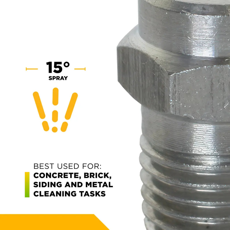 15° 1/4" MEG Spray Pressure Washer Nozzle - 8.5 Orifice BE Power Equipment