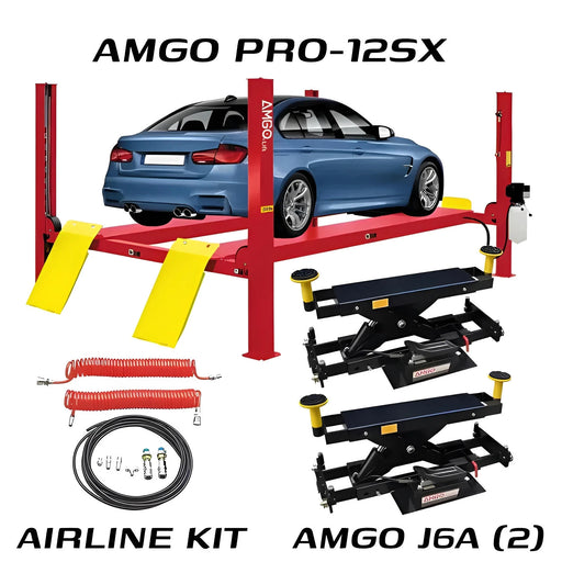 AMGO PRO-12SX + J6A 12,000 lbs 4 Post Lift  is designed Combo AMGO