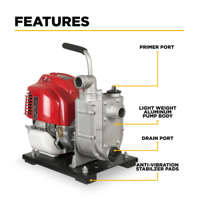 1" Water Transfer Pump with Honda GX25 Engine BE Power Equipment