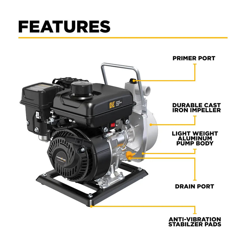 1" Water Transfer Pump with Powerease 79 Engine BE Power Equipment