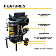 1,000 PSI 2.0 GPM Hot Water Electric Pressure Washer with General T9051EBF triplex pump - 1250 BE Power Equipment