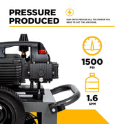 1,500 PSI 1.6 GPM 1.5 HP Electric Pressure Washer with Powerease Motor and Triplex Pump - B1515EN BE Power Equipment