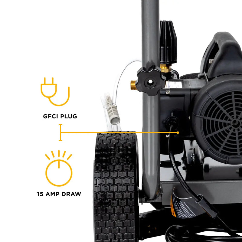 1,500 PSI 1.6 GPM 1.5 HP Electric Pressure Washer with Powerease Motor and Triplex Pump - B1515EN BE Power Equipment