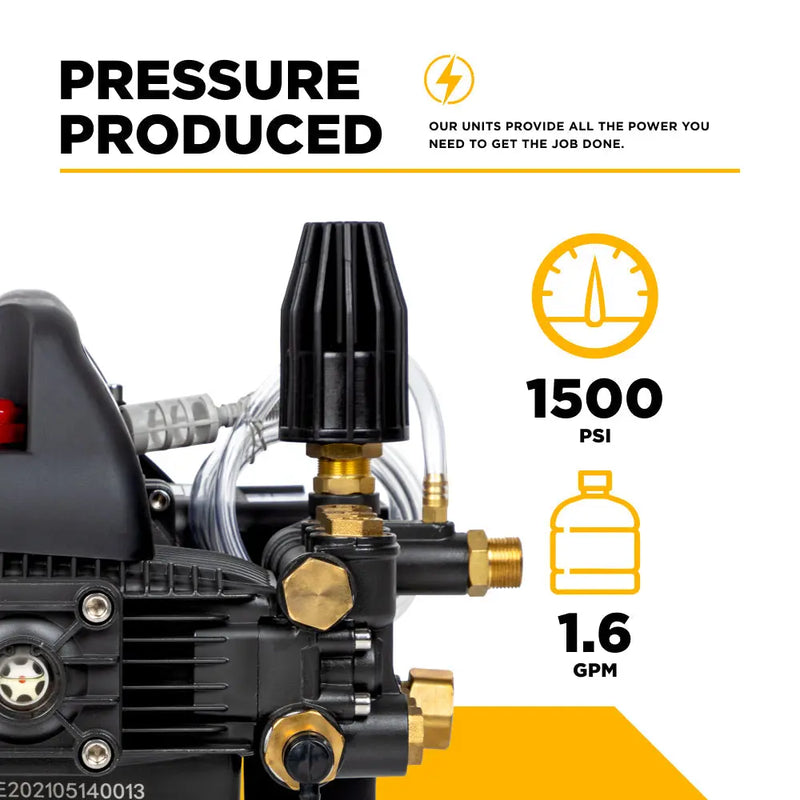1,500 PSI 1.6 GPM 1.5 HP Portable Electric Pressure Washer – P1515EPN BE Power Equipment