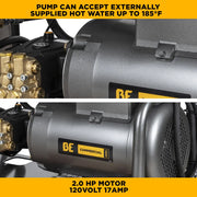 1,500 PSI 2.0 GPM 2.0 HP Wall Mount Electric Pressure Washer with a Baldor Motor and General Triplex Pump - X-1520FW1GENH BE Power Equipment