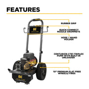 1,500 PSI 2.0 GPM Electric Pressure Washer with Baldor Motor and AR Triplex Pump - PE-1520EW1A BE Power Equipment