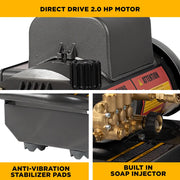 1,500 PSI 2.0 GPM Electric Pressure Washer with Baldor Motor and AR Triplex Pump - PE-1520EW1A BE Power Equipment