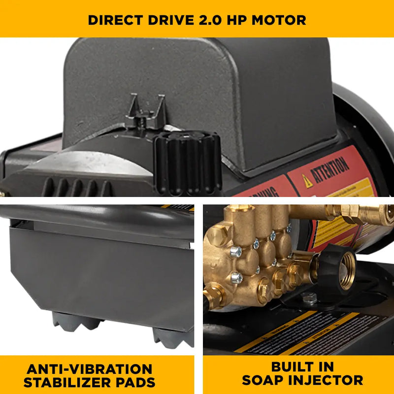 1,500 PSI 2.0 GPM Electric Pressure Washer with Baldor Motor and AR Triplex Pump - PE-1520EW1A BE Power Equipment