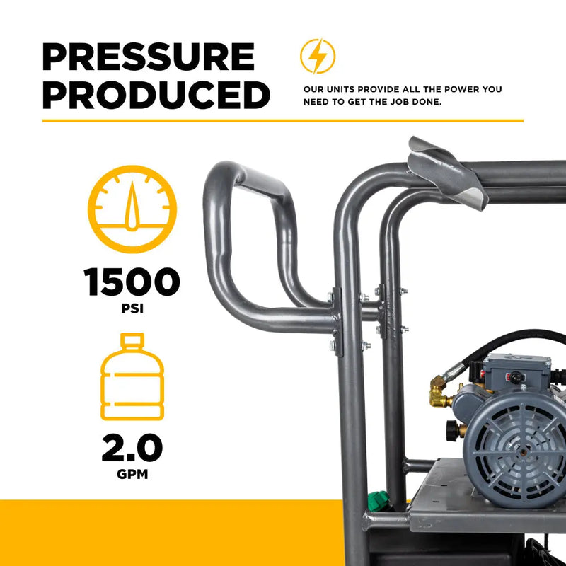 1,500 PSI 2.0 GPM Hot Water Pressure Washer with TechTop Motor and CP Triplex Pump - HW152EA BE Power Equipment