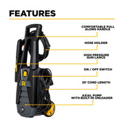 1,700 PSI 1.7 GPM Electric Power Washer with Powerease Motor and AR Axial Pump - P1715EN BE Power Equipment
