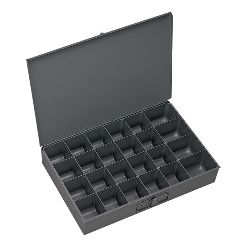 Durham Small, Steel, Compartment Box, 24 Compartments, Gray (Pack of 6)