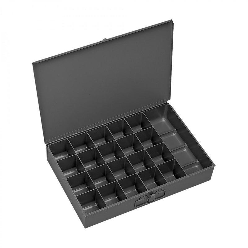 Durham Small, Steel, Compartment Box, 21 Compartments, Gray (Pack of 6)