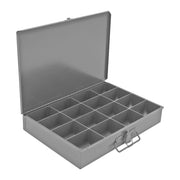 Durham Small, Steel, Compartment Box, 16 Compartments, Gray (Pack of 6)