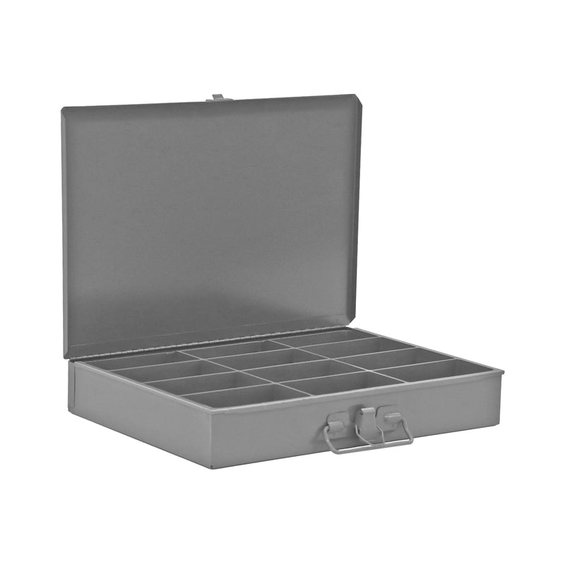 Durham Small, Steel, Compartment Box, 12 Compartments, Gray (Pack of 6)