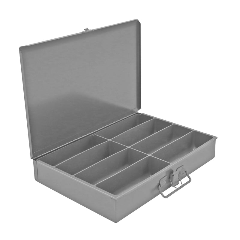 Durham Small, Steel, Compartment Box, 8 Compartments, Gray (Pack of 6)