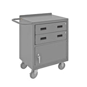 Durham Mobile Bench Cabinet, 2 Drawers, Storage Compartment With Locking Handle