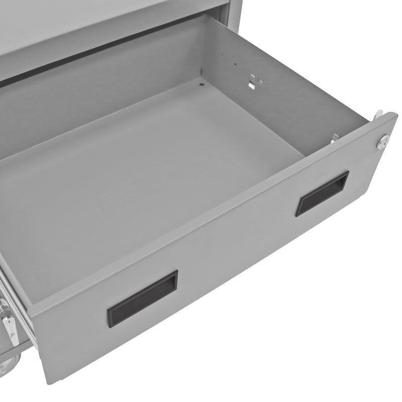 Durham Mobile Bench Cabinet, 2 Drawers, Storage Compartment With Locking Handle