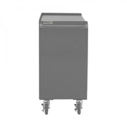 Durham Mobile Bench Cabinet With 5" X 1-1/4" Polyurethane Casters, (2) Rigid And (2) Swivel, 1 Shelf, Gray