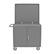 Durham Mobile Bench Cabinet With 5" X 1-1/4" Polyurethane Casters, (2) Rigid And (2) Swivel