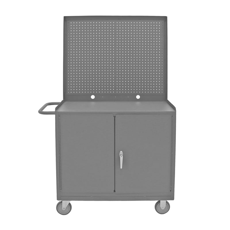 Durham Mobile Bench Cabinet With 5" X 1-1/4" Polyurethane Casters, (2) Rigid And (2) Swivel
