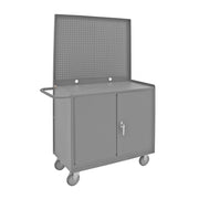 Durham Mobile Bench Cabinet With 5" X 1-1/4" Polyurethane Casters, (2) Rigid And (2) Swivel