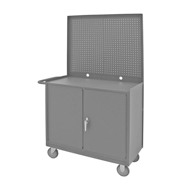 Durham Mobile Bench Cabinet With 5" X 1-1/4" Polyurethane Casters, (2) Rigid And (2) Swivel