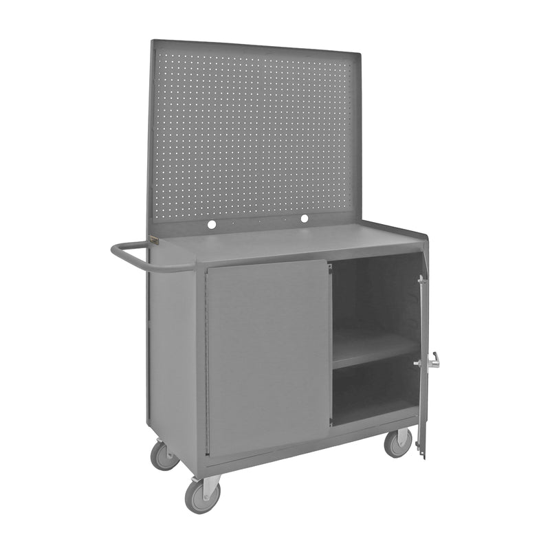 Durham Mobile Bench Cabinet With 5" X 1-1/4" Polyurethane Casters, (2) Rigid And (2) Swivel