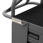 Durham 14 Gauge, Lockable, Maintenance Cart, With 9 Yellow Hook-On Bins, 1 Shelf, 6 Drawers