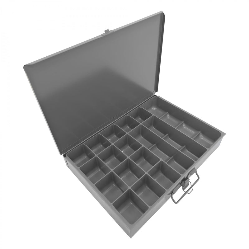 Durham Individual, Small, Steel, Compartment Box, 17 Compartments, Gray (Pack of 6)
